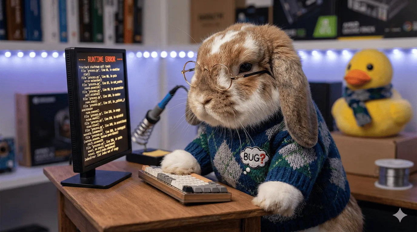 Debugging — dark terminal session